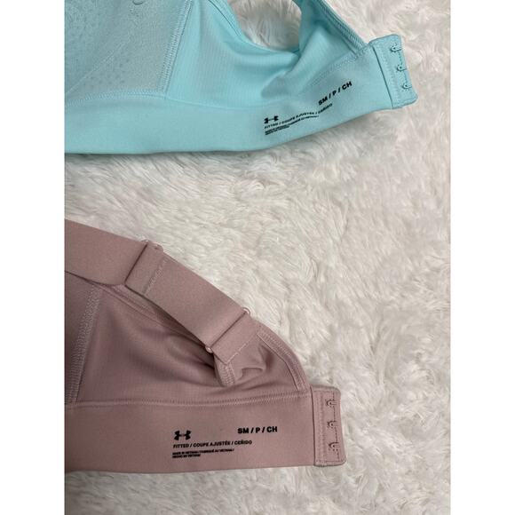 NWT Under Armour Continuum High Support Sports Bras Set S — Pink & Aqua - Picture 9 of 11